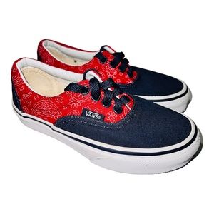 Vans Era Bandanna Blue Chili Pro Casual Skate Sneakers Shoes Kids Size 12